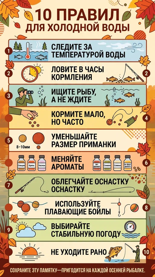 Сохраните памятку — пригодится на каждой осенней рыбалке Сохраните памятку — пригодится на каждой осенней рыбалке