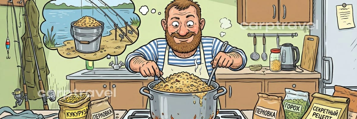 Процесс приготовления зерновой смеси рыболовной Процесс приготовления зерновой смеси рыболовной