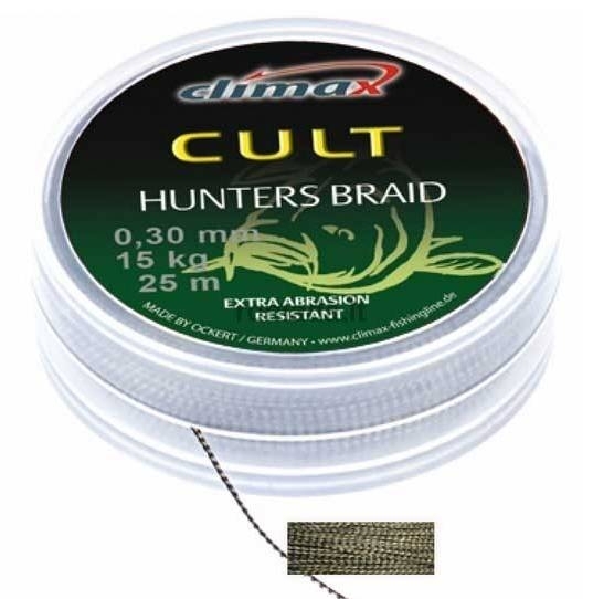Повод. мат. без оболочки Climax CULT Hunters Braid  20м 30lb/0,30мм (Weed) 