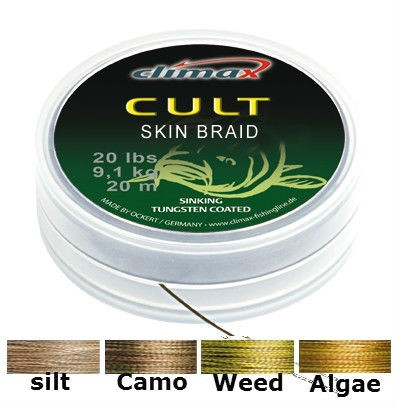 Повод. мат. в матовой оболочке Climax CULT Skin Braid New  15м 30lb/ ( Сamou green mat finish) 