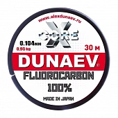 Повод. мат. флюрокарбоновый Dunaev Fluorocarbon  30м 0,950кг/0,104мм Прозрачная 
