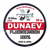 Повод. мат. флюрокарбоновый Dunaev Fluorocarbon  30м 1,170кг/0,117мм Прозрачная 