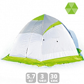 Палатка зимняя Лотос 4 270х310х170см Белый+зеленый