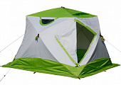 Палатка зимняя Лотос Куб 4 Компакт Термо (лонг) 260х210х188см Белый+зеленый